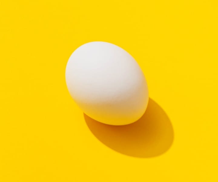 picture of an egg on a yellow background